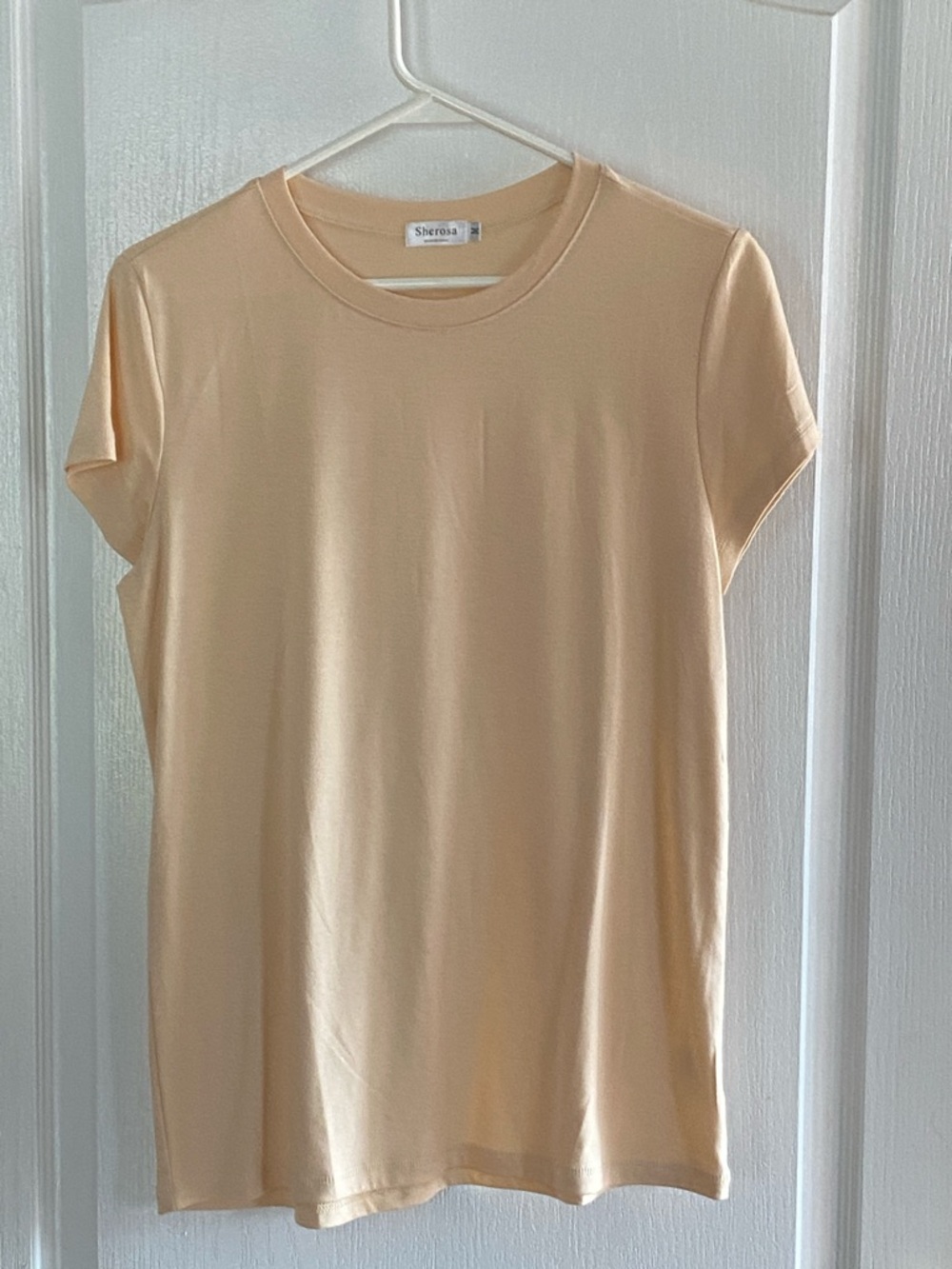 Sherosa Women's Short Sleeve Crewneck Tee in Soft Beige